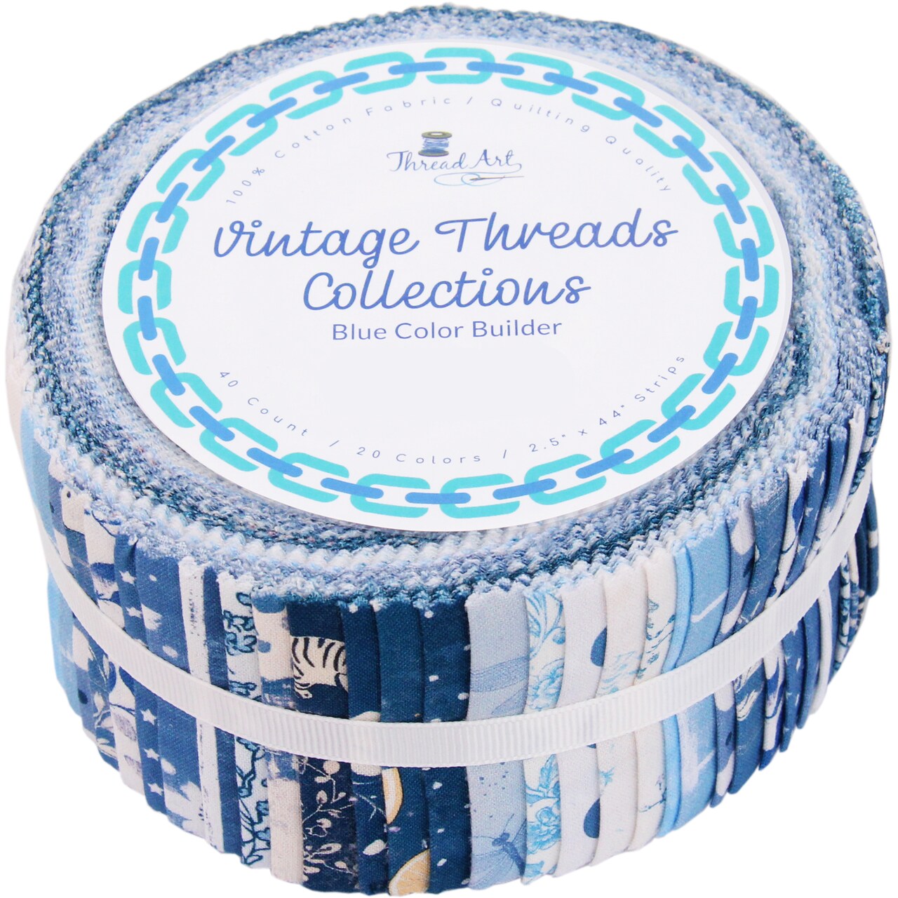 ThreadArt Jelly Roll Fabric Strips for Quilting, Crafting, and Sewing, 40 Precut Fabric Strips in Solids and Prints, Premium Cotton for Quilts, Crafts, Rugs, Blankets, Clothing and More